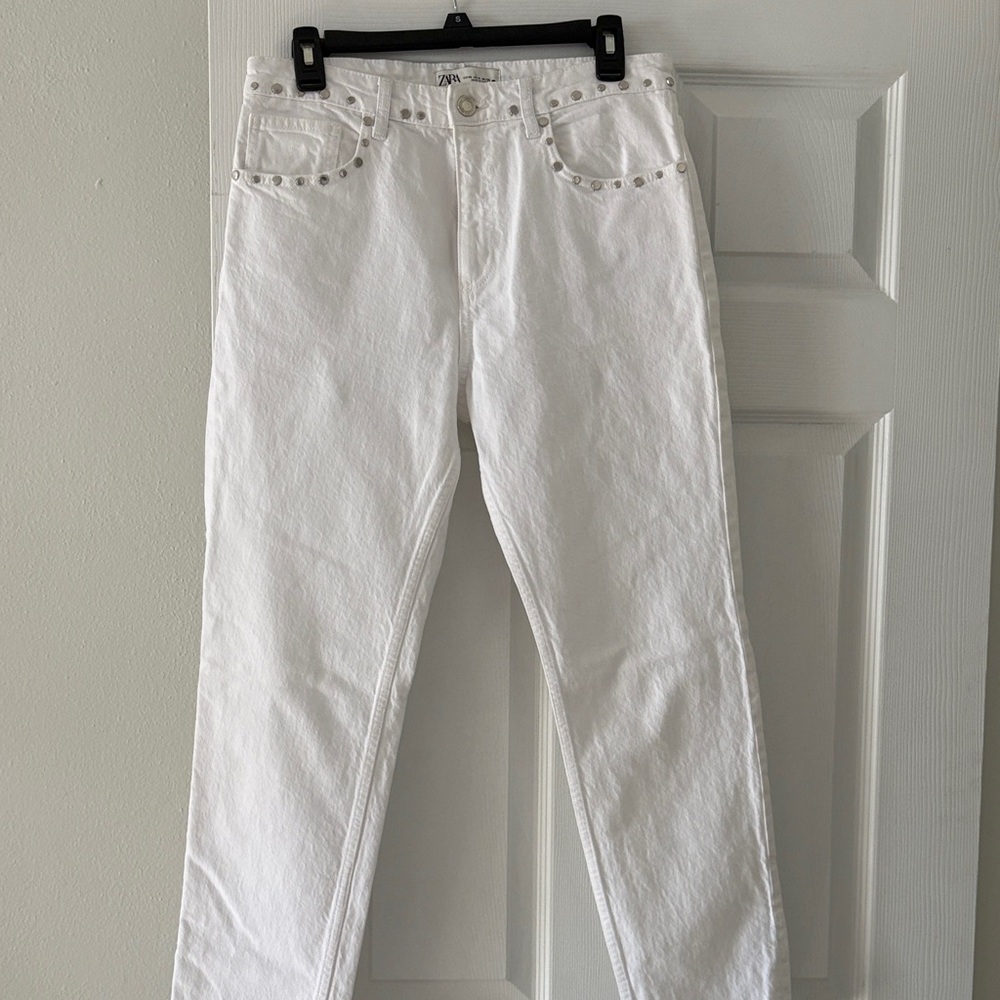 Zara White Straight Leg Women's Jeans